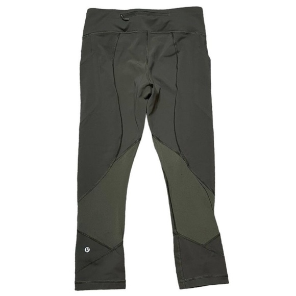 Lululemon Pace Rival Crop Leggings Luxtreme 22" Dark Olive Size 6 - Picture 7 of 13